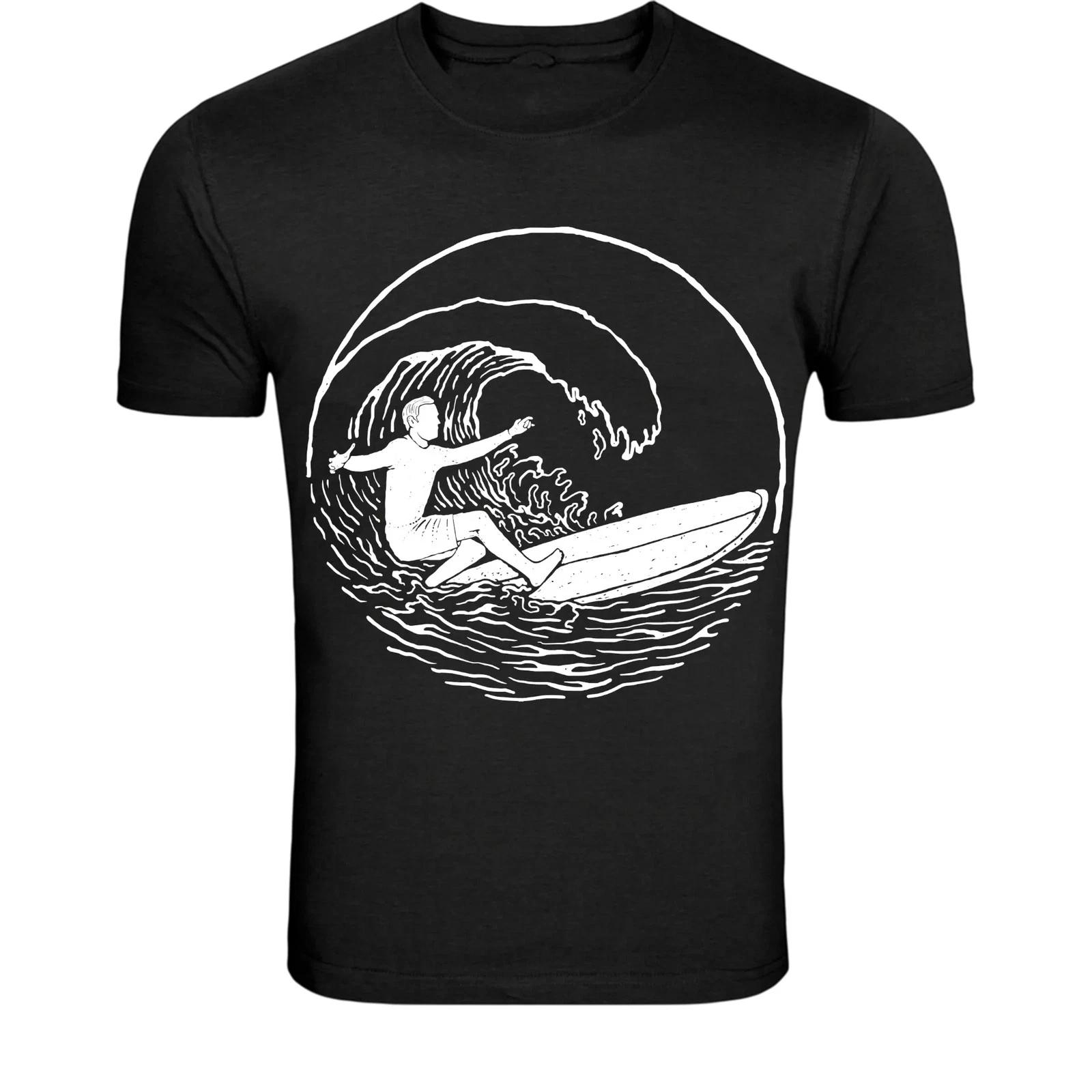 Surfing Ocean Wave T-Shirt - Vintage Surfer Graphic Tee M