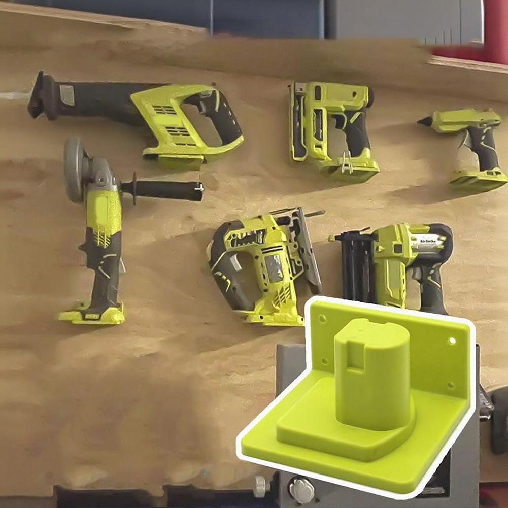 Plastic Wall Mount Tool Holder for 18V Power Tools with Screws Secure Storage Hanger for Workbench and Garage Use