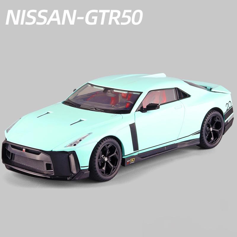 GTR50 Supercar-Druckgussauto-Modellspielzeug im Maßstab 1:18, zurückziehbares Spielzeugfahrzeug mit Ton und Licht für Kinder, Kleinkinder, Jungen und Mädchen, Geschenkkollektion