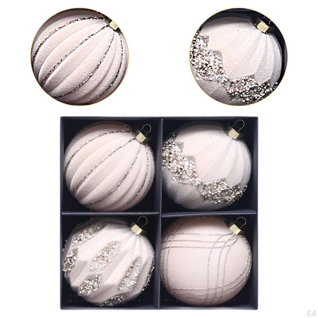 4 Pieces Christmas Ball Ornaments Tree Hanging Reusable DIY Gift Xmas Decor for