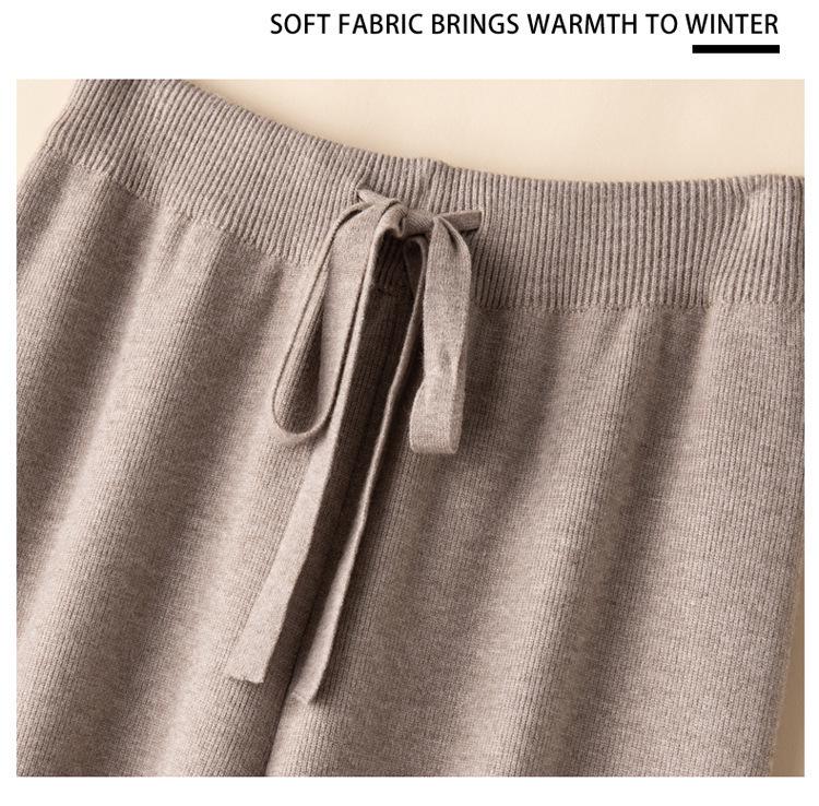 2024 Korean High Waist Knit Wide-Leg Extra Long Pants for Tall Women