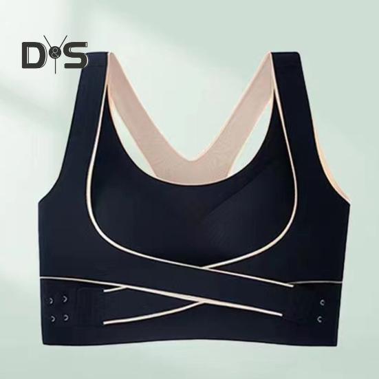 Damen-Sport-BH mit stoßfester Rückenkorrektur, elastischer Push-Up-BH mit Kreuzgurtverschluss, weich, atmungsaktiv, gepolstert, bügellos, Übergröße