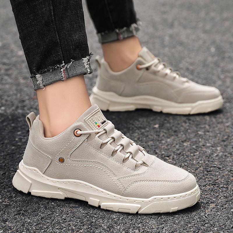 Winter Platform Boots Men Black Work Shoes Outdoor Sport Leather Low Top shoes Boot Fashion Running Shoe for Men 2024