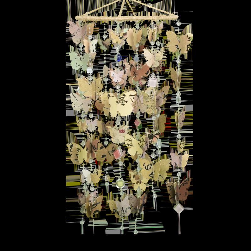 Colorful Butterfly DIY Calligraphy Wind Chime & Wall Stickers Set for Creative Bedroom & Living Room Decor