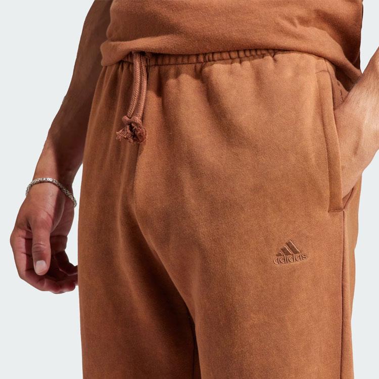 Adidas All Season Garment Wash Pants With Solid Logo Men Pants Brown IB4075