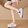 Small size leather little white shoes for women, thick-soled inner height-increasing lace-up casual shoes for women, student shoes for women