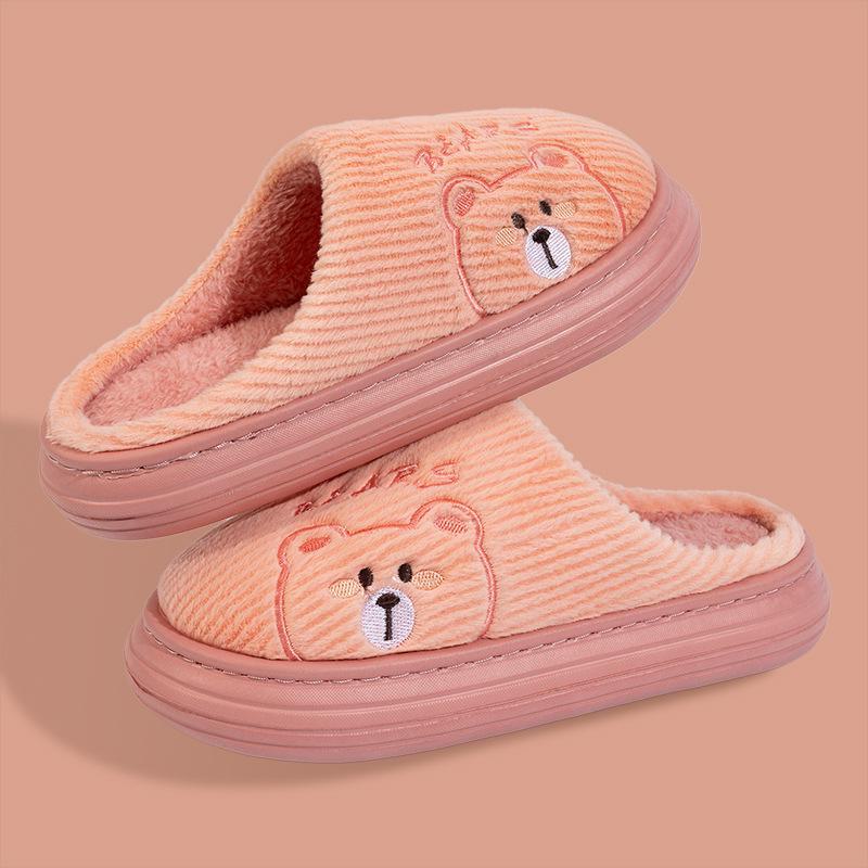 

Зимние домашние теплые плюшевые хлопковые тапочки для пар - Толстая подошва 38/39 розовый