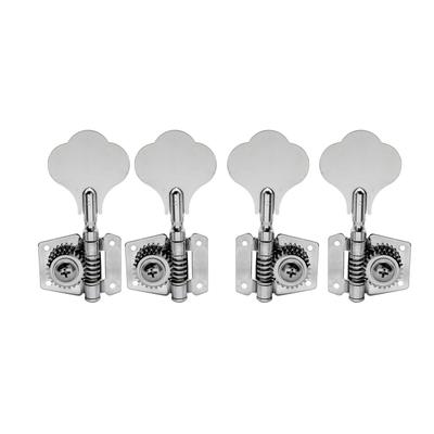 Musiclily Basic L2+ R2 Open Gear Bass Tuners for 4-String Ibanez-Style Electric Basses, Chrome