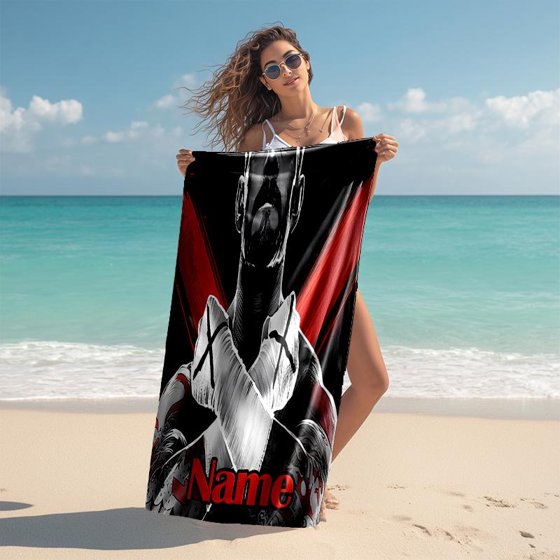 Personalized Customized Proof Beach Towel with CM Punk Pattern - Soft, Absorbent, Quick-drying, Perfect Swimming, Camping&bathing