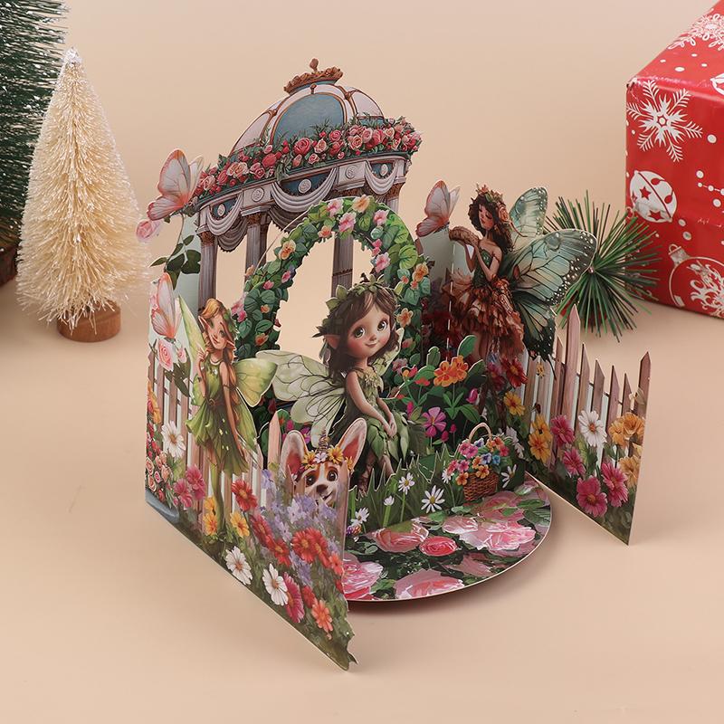 

3D Flower Fairy Greeting Card With Beautiful Envelope Fairy And Floral Design For Valentine s Day, Love And Blessings - Perfect Onesize