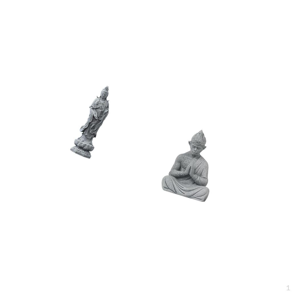 Guan Yin Monkey Buddha Statue Figurine Female Sculpture Kuanyin Accessories Ornament