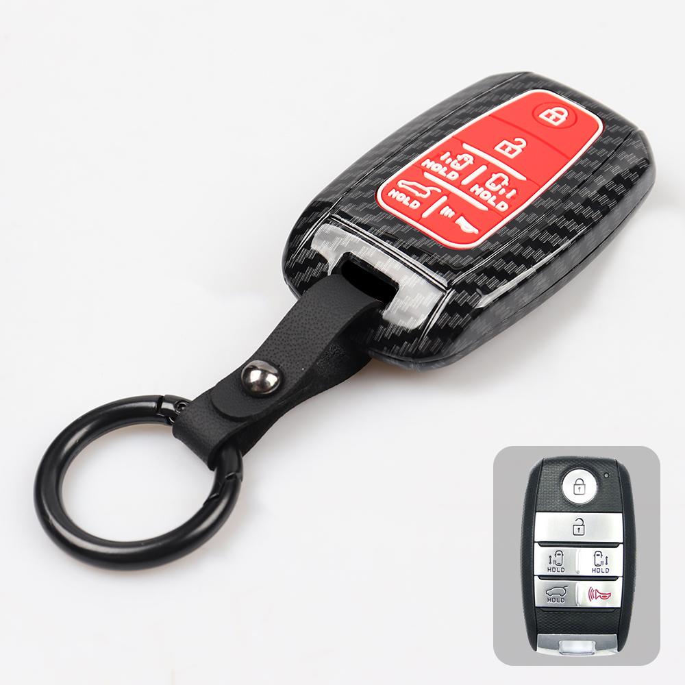 For Kia Sedona Grand Carnival 2015 2016 2017 2018  Stonic Forte Niro Soul Sorento ABS Carbon Car Key Cover Case
