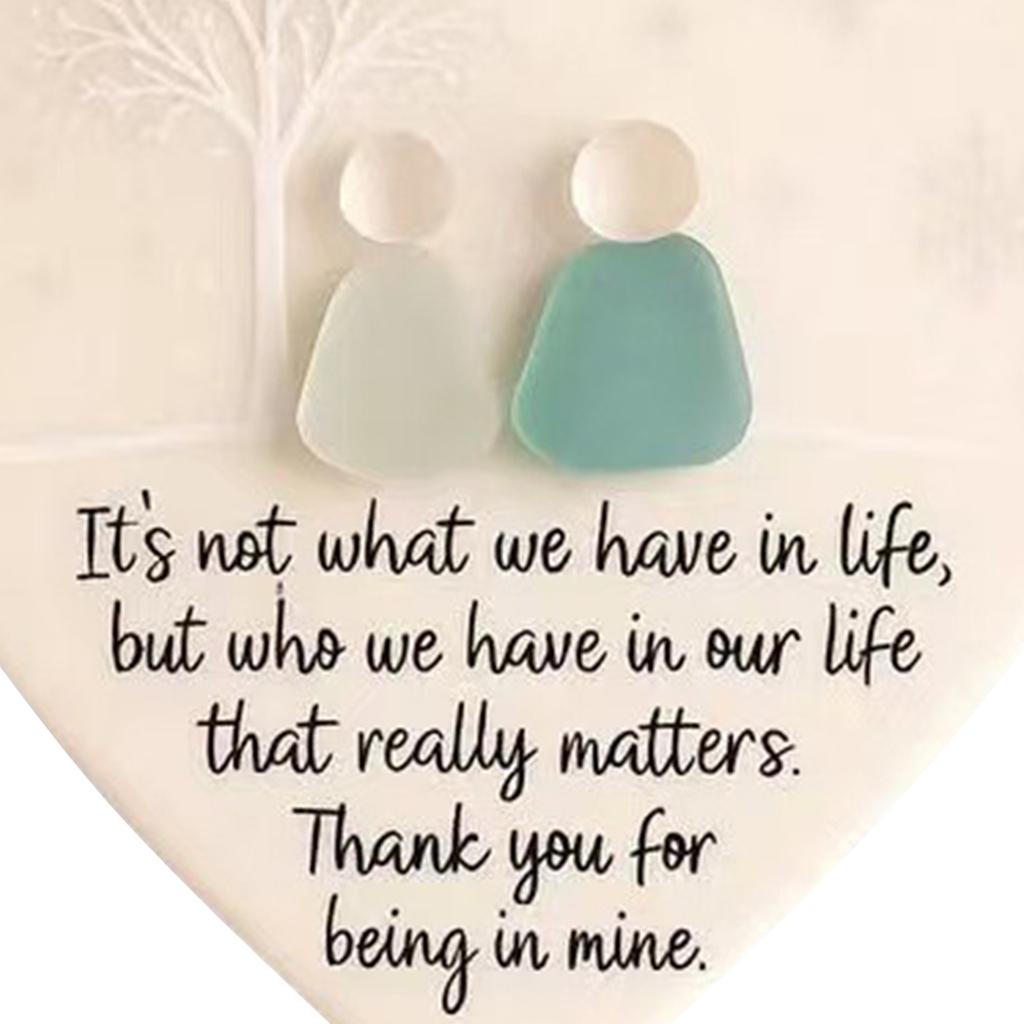 Christmas Heart-Shaped Sea Glass Keepsake Pendant Hanging Ornament Friendship Decor for Best Friends Xmas Tree