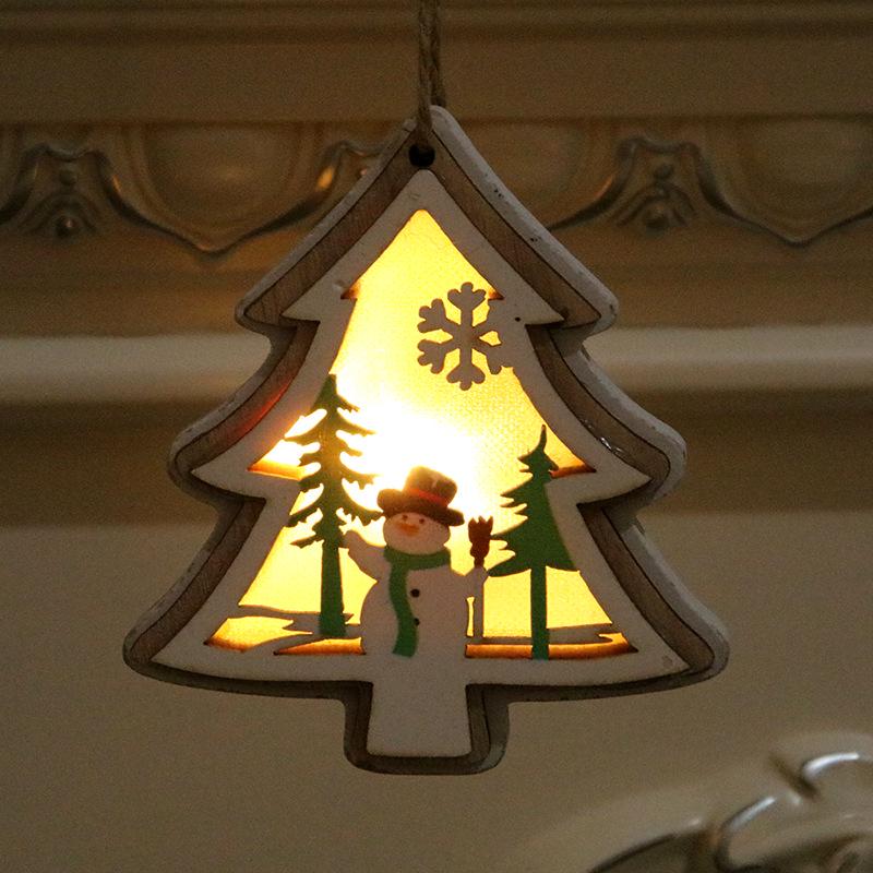 Christmas Decorations Christmas Lights Light Up Wood Pendants Christmas Tree Pendants Christmas Gifts