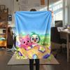 1 ks Flísová deka s potiskem Pinkfong, Vysoká kvalita, Pohodlná pro všechna roční období, Domácí dekorace, Teplo a pohodlí, Perfektní pro vánoční dárky111