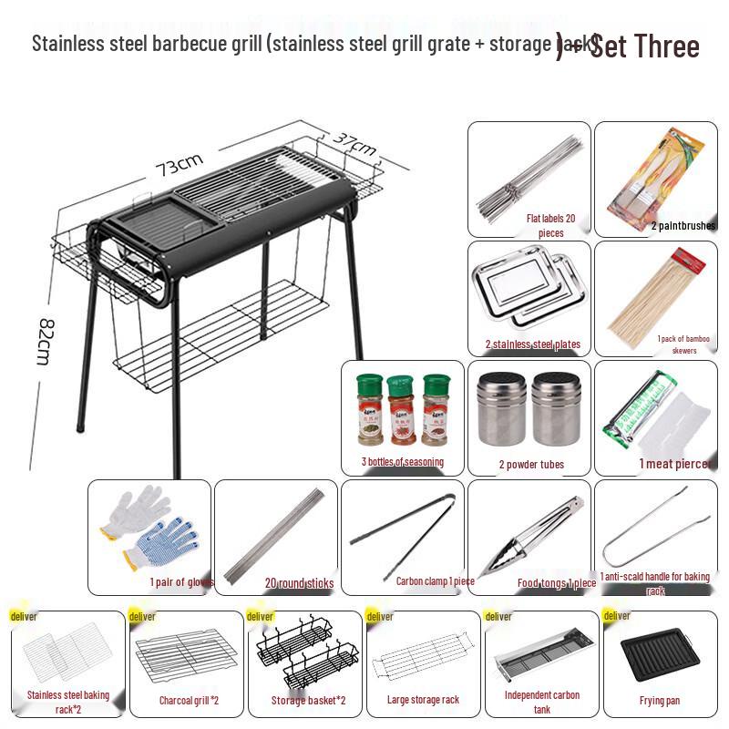 Abay Stainless Steel Portable Outdoor BBQ Grill