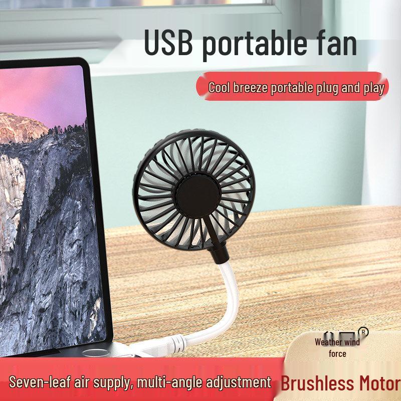 Portable USB Handheld Fan: Silent, Mini, and Power Bank-Compatible for Office, Dorm, and Outdoor Use