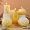Honeycomb Cylinder Sphere Silicone Candle Mold Bee Daisy Relief Handmade Pillar Plaster Ornament Mould Candle Making Supplies