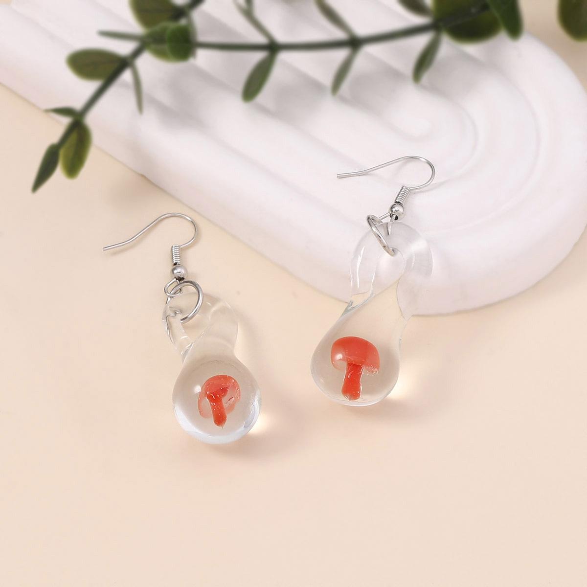 

Нішеві креативні нерегулярні геометричні прозорі сережки-грибочки, кручені, веселі, порожнисті, для особистості, жіночі гачки для вух, опт помаранчевий