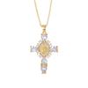 Roestvrij Staal Ketting Grote Meerkleurige Kristallen Kruis Hanger Ketting Koper Goud Verguld Maagd Maria Sieraden Cadeau