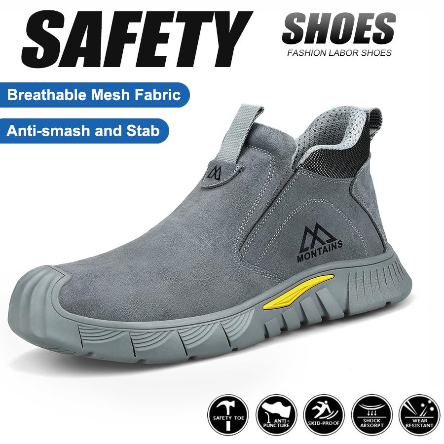 Welding Work Boots for Men Indestructible Steel Toe Slip Resistant Boots Welder Working Shoes Safety Construction Working Shoes