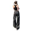 Women's 1926 American Style Camouflage High Waist Wide Leg Denim Work Pants