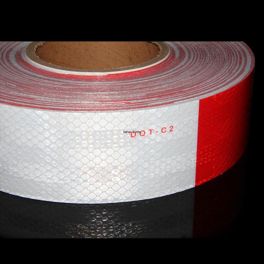 DOT-C2 Reflective Adhesive Tape 5cm*10m Red White Diamond Grade Conspicuity Reflectors Strip Waterproof Stickers For Vehicle Car