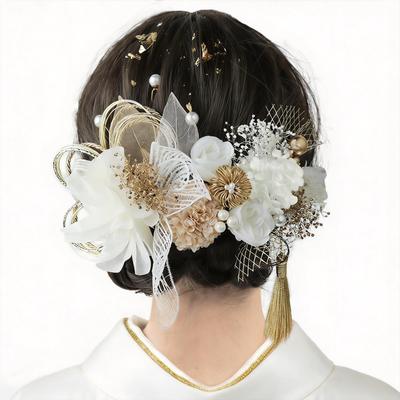 AstraLoom Haarschmuck-Set (25 Stück) für Coming-of-Age-Zeremonie, Hortensie, Schleierkraut, Künstliche Blumen, Trockenblumen, Mizuhiki, Japanisch