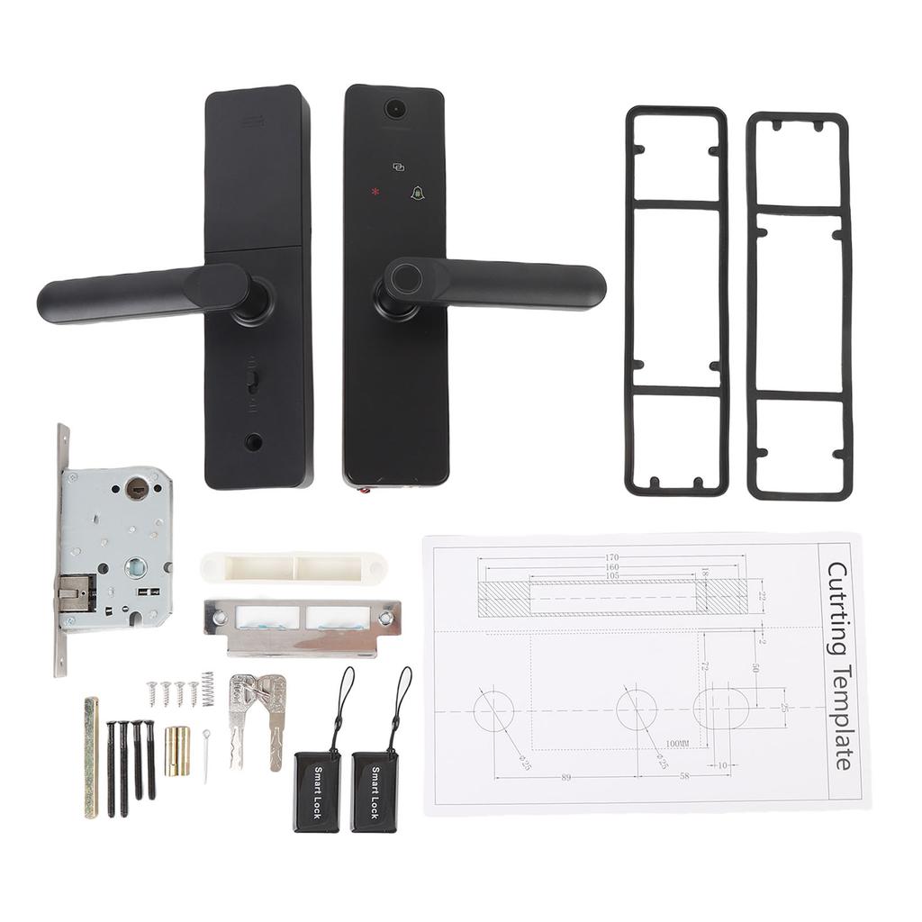 Smart Door Lock with HD Camera 6 In 1 Password IC Card Key APP Unlock Keypad Fingerprint Door Lock