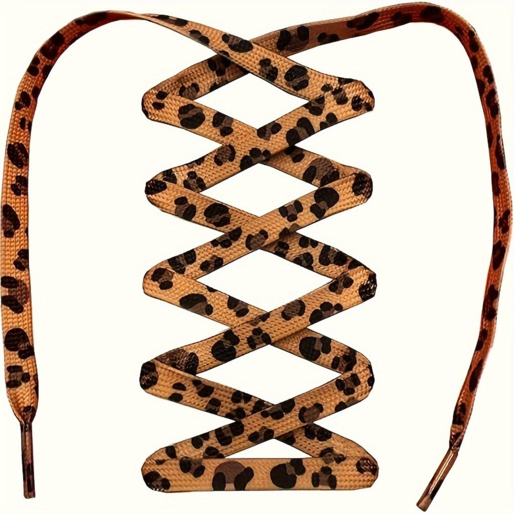 Leopard Print Snake Pattern Shoelaces, Trendy Retro Flat Laces Suitable for Canvas Shoes, Sneakers, And Sports Shoes. Unique Design with Two-Tone