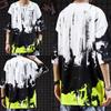 Hip Hop T-shirts Chinese Trendy High Street Tie Dye Tees Summer Oversized O-neck Short Sleeve Casual Pullover Men Shirts