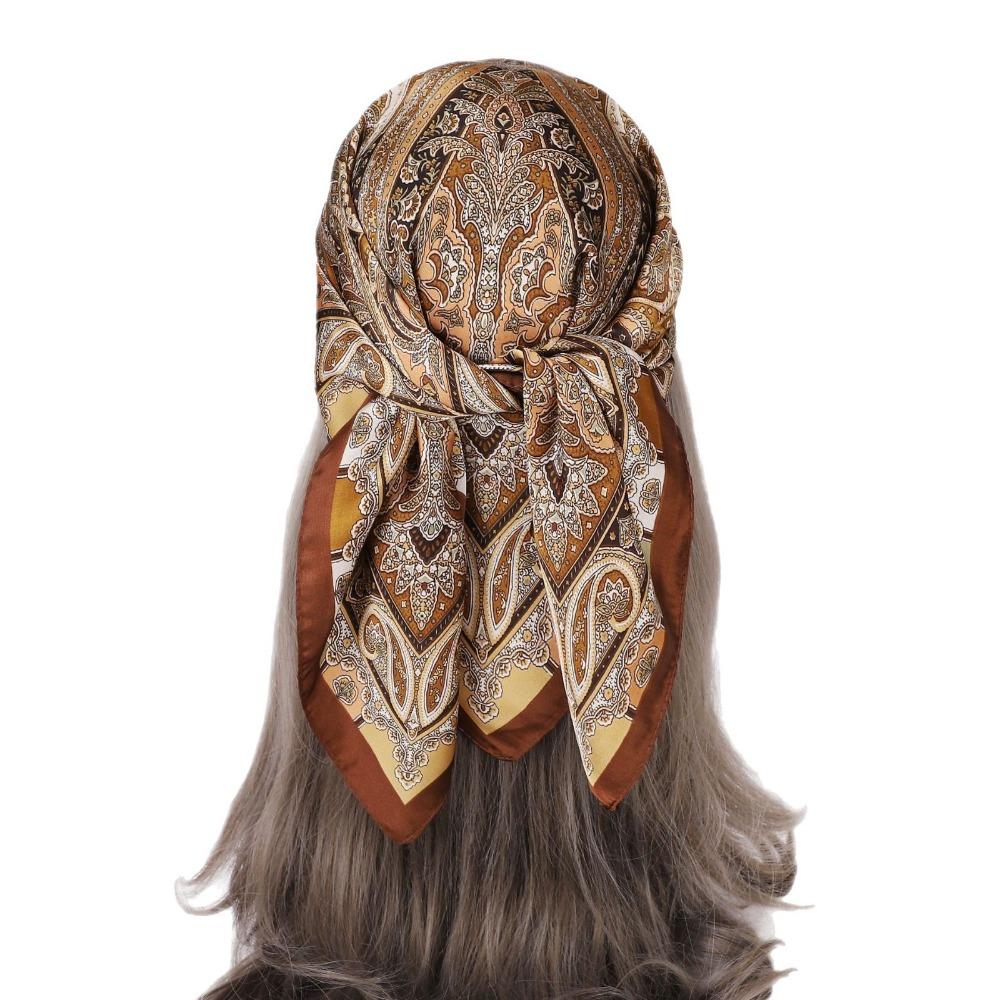 Luxury Print Neck Tie Shawl Wraps Vintage Hair Scarf Headband  Women