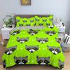 Raccoon Duvet Cover Set Grey Black Wild Animals Colourful Background King Queen Size Comforter Cover Polyester For Kids Boy Girl