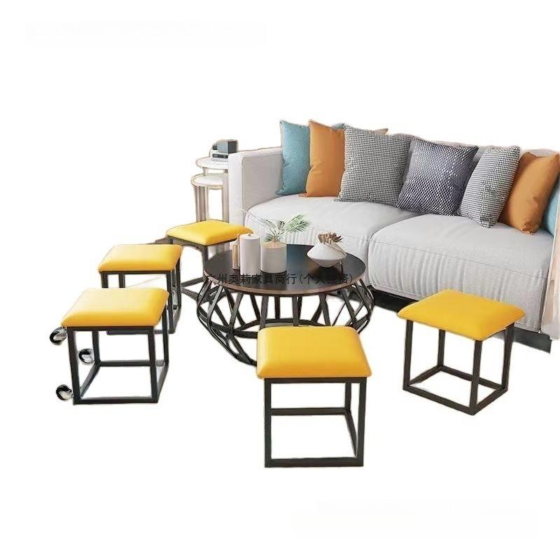 Taburete Cubo de Rubik Multifuncional - Otomana de Almacenamiento 5 en 1, Sirve como Mesa de Centro, Banco de Comedor y para Zapatos, Estilo Nórdico, silla