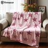 Glitter Blush Star Soft Flannel Blanket Breathable Warm Throw for Office Car Sofa Kids Room Birthday Xmas Gift