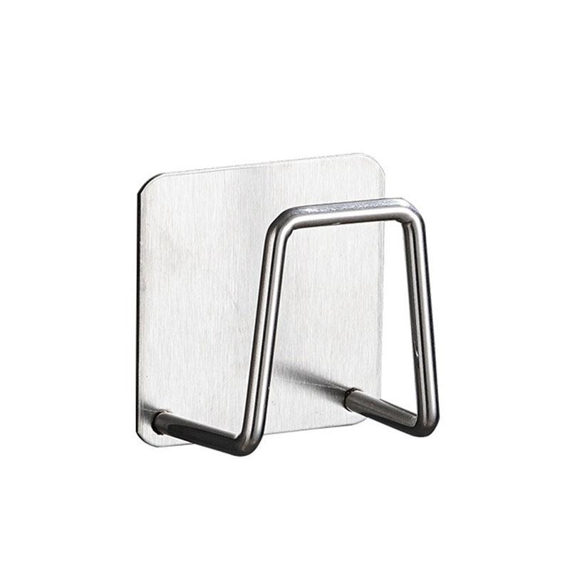 

1-10PCS KitchenStainless SteelSink SpongesHolder Self Adhesive Drain Drying Rack KitchenWall Hooks Accessories Storage Organizer 1PC серебряный