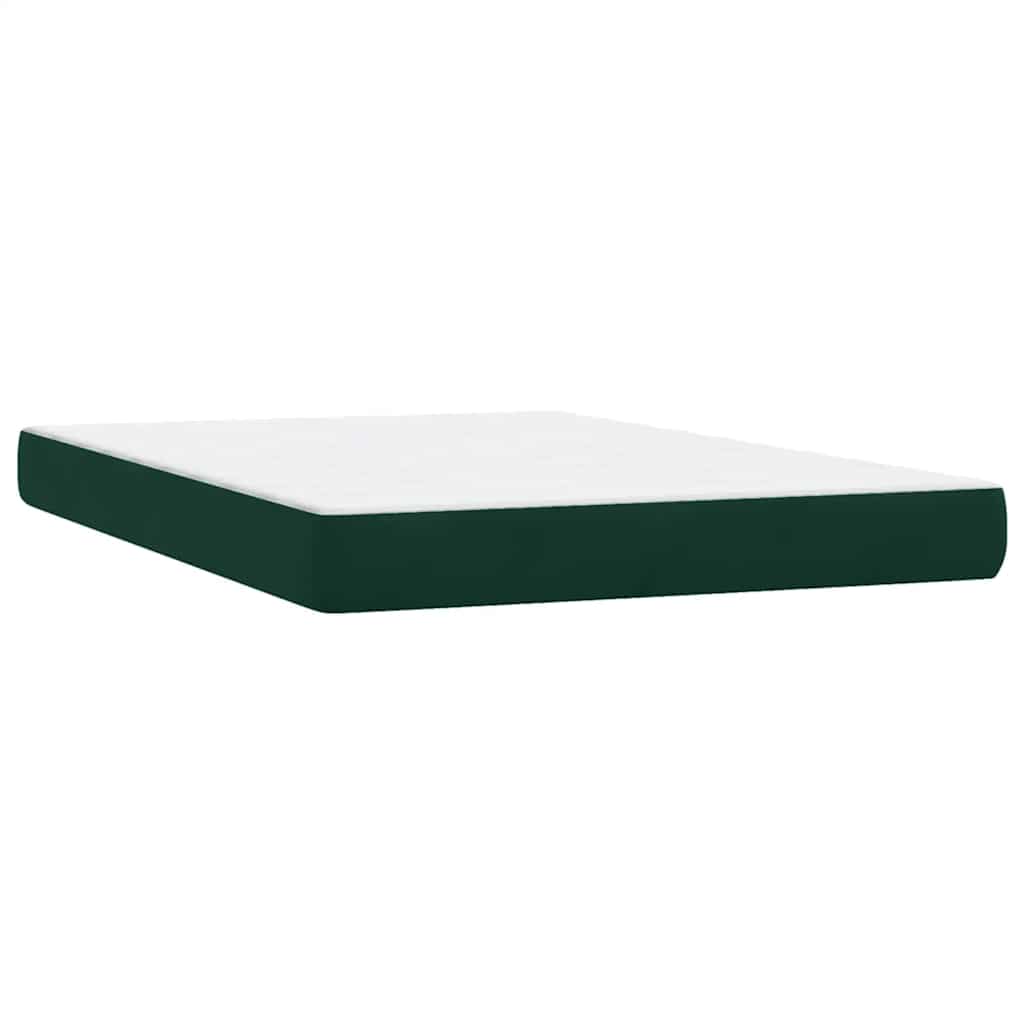 Box Spring Bed with Mattress Dark Green 160x220 cm Velvet