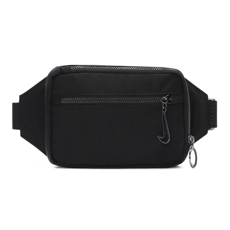 Nike One Luxe Basic Hollow Metal Zipper Logo Fabric Crossbody Chest Bag Waist Bag Unisex bags Black DM5006-010 Black