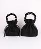 A By A Black Shirred Nylon Waterproof Bucket Bag