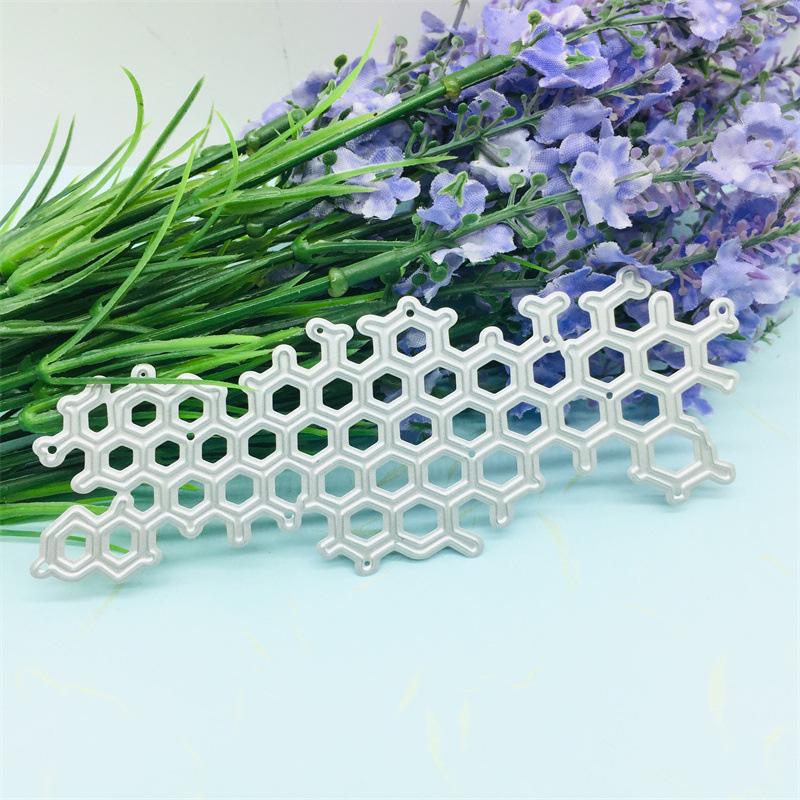 Irregular Honeycomb Grid Background Metal Cutting Dies Dots Frame Stencils Die Cut for DIY Scrapbooking Embossing