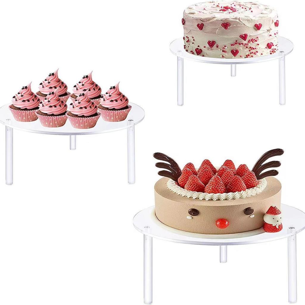 Acrylic Cake Stands, Round Cupcake Holder for Dessert Table, Party Display Stand Serving Platter for Wedding Birthday Party