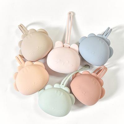1 caja de almacenamiento para chupetes de silicona para bebés, caja contenedora para chupetes, cadena de chupete portátil para bebés, caja de almacenamiento de silicona