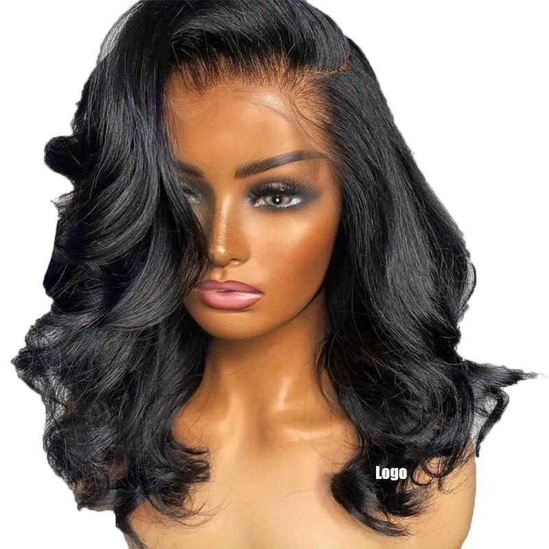 Wholesale 2026 Women's Black Side-parted Short Wavy Curly Hair, Fluffy and Natural, Selling Well in Europe, America and Africa