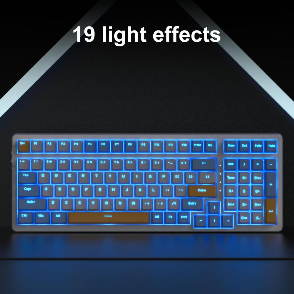 Merdia Mechanical 100 Independent Key LED English ABS for Mac White Blue Yellow Keyboard, Type-C Wired, 2.4G, Keys, Switches, Backlight, Layout,