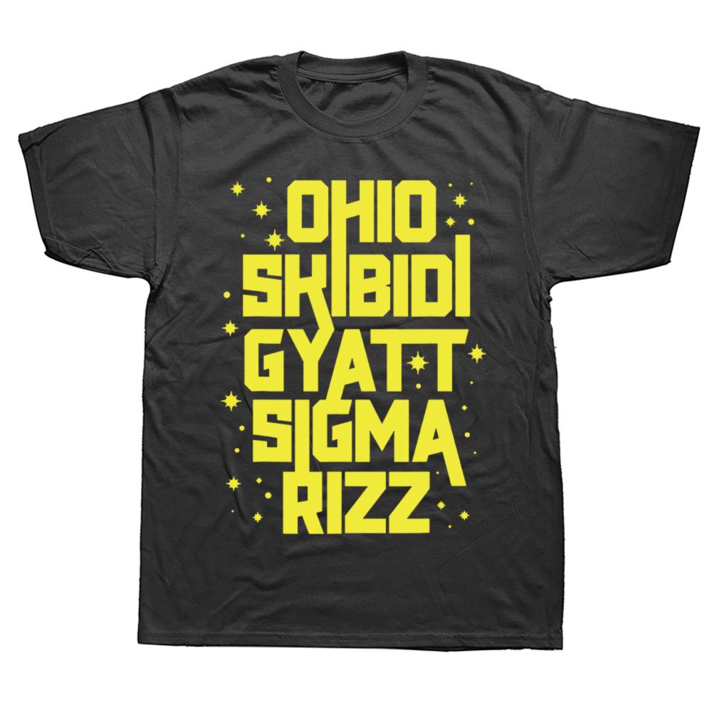 Skibidi Rizz Gyatt Ohio Funny Rizzler Gift Toilet Meme T-shirts Men Fashion Casual Tshirt 100% Cotton Loose Oversized T Shirt