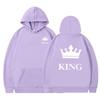 Women's Crown Print Loose Hoodie - Thickened Autumn/Winter Pullover
