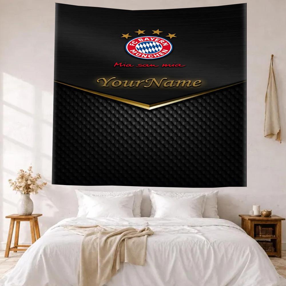 Bayern Munich Custom Your Name Wall Decor Tapestry Art For Pet Memorial Birthdaywedding Party Backdrop Family Gift