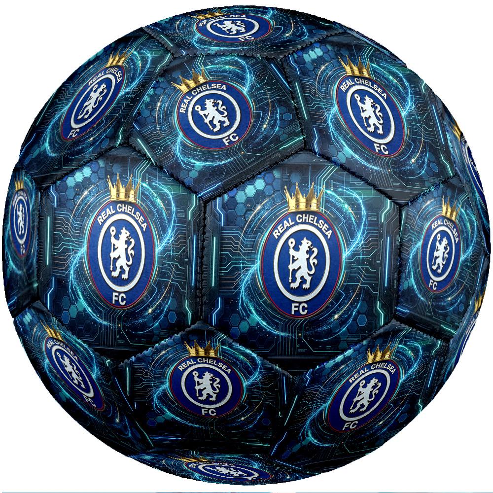 Chelsea FC Theme Soccer Ball Size 5 Soccer Ball Soft Touch Professional Training Football for Outdoor Sports