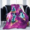 Outer Space Pizza Cat Rainbow Laser Eyes Blanket Flannel  Winter  Portable Soft Throw Blanket for Bedding