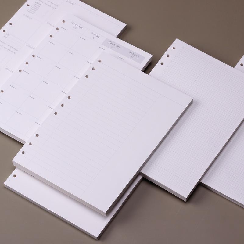 B5 Loose Leaf 9 Holes Notebook Refill Spiral Binder Inner Page Weekly Monthly To Do Line Dot Grid Inside Paper Stationery